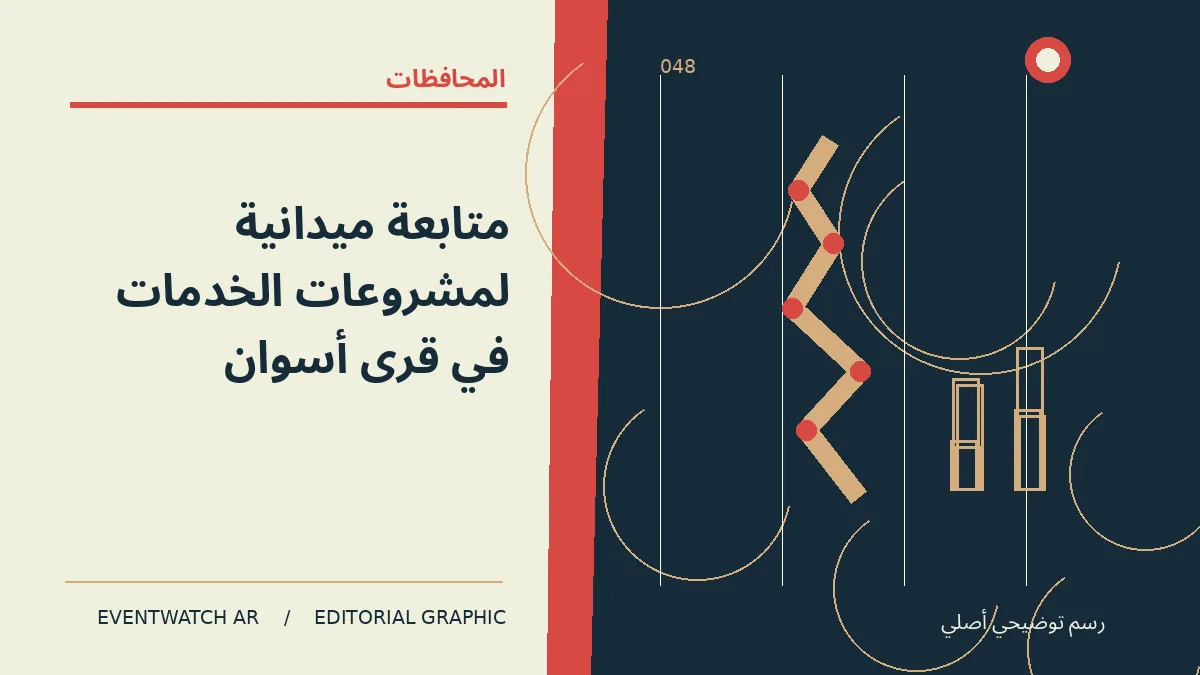 رسم تحريري توضيحي عن متابعة ميدانية لمشروعات الخدمات في قرى أسوان