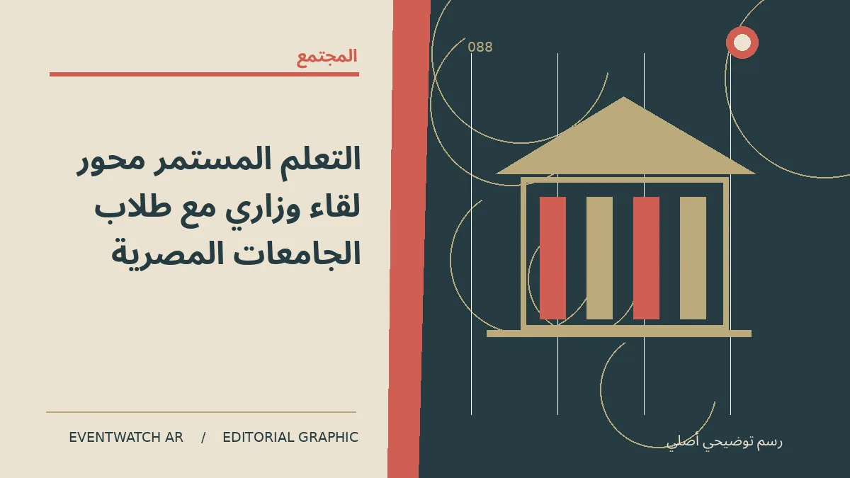 رسم تحريري توضيحي عن التعلم المستمر محور لقاء وزاري مع طلاب الجامعات المصرية