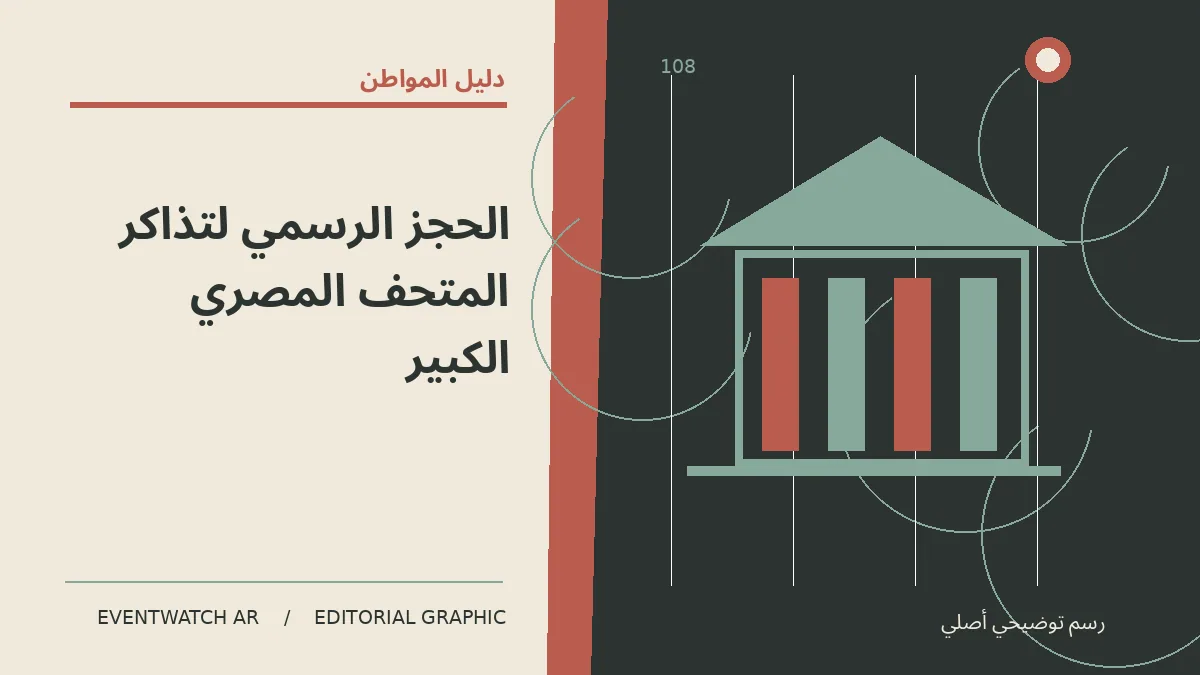 رسم تحريري توضيحي عن الحجز الرسمي لتذاكر المتحف المصري الكبير
