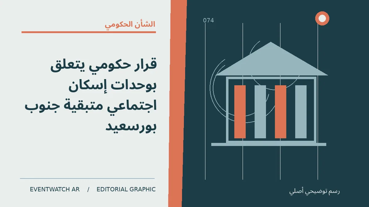 رسم تحريري توضيحي عن قرار حكومي يتعلق بوحدات إسكان اجتماعي متبقية جنوب بورسعيد